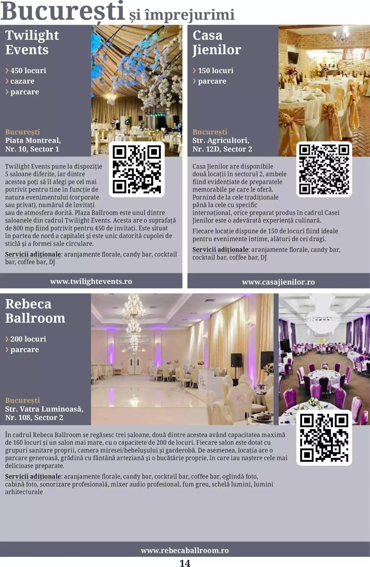 Catalog Metro - Ghid locații pentru evenimente 2022 de la 5 aprilie până la 31 decembrie 2023 - Revista Pagina 14