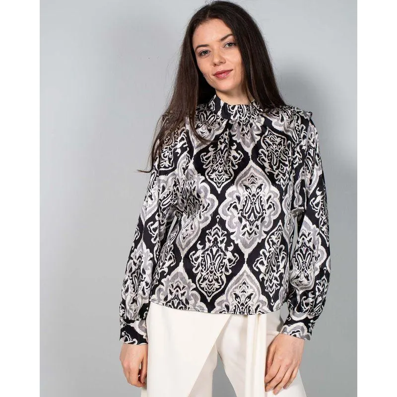 Bluza cu maneca lunga si guler mic 23YEL17015