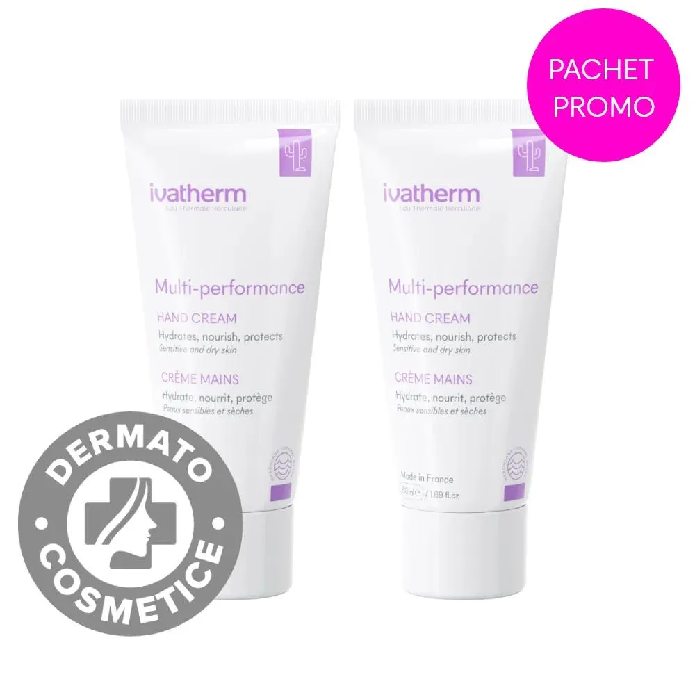Pachet Crema de maini hidratanta multiperformanta, 2 x 50ml, Ivatherm