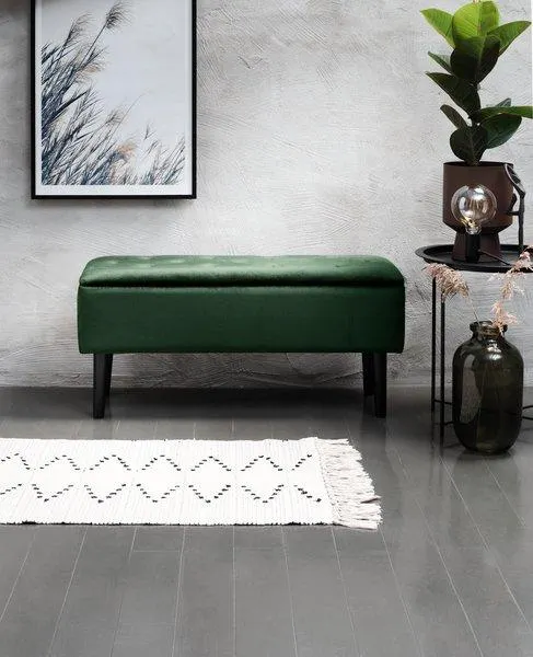 Bancă BADSTED spațiu depozitare verde închis