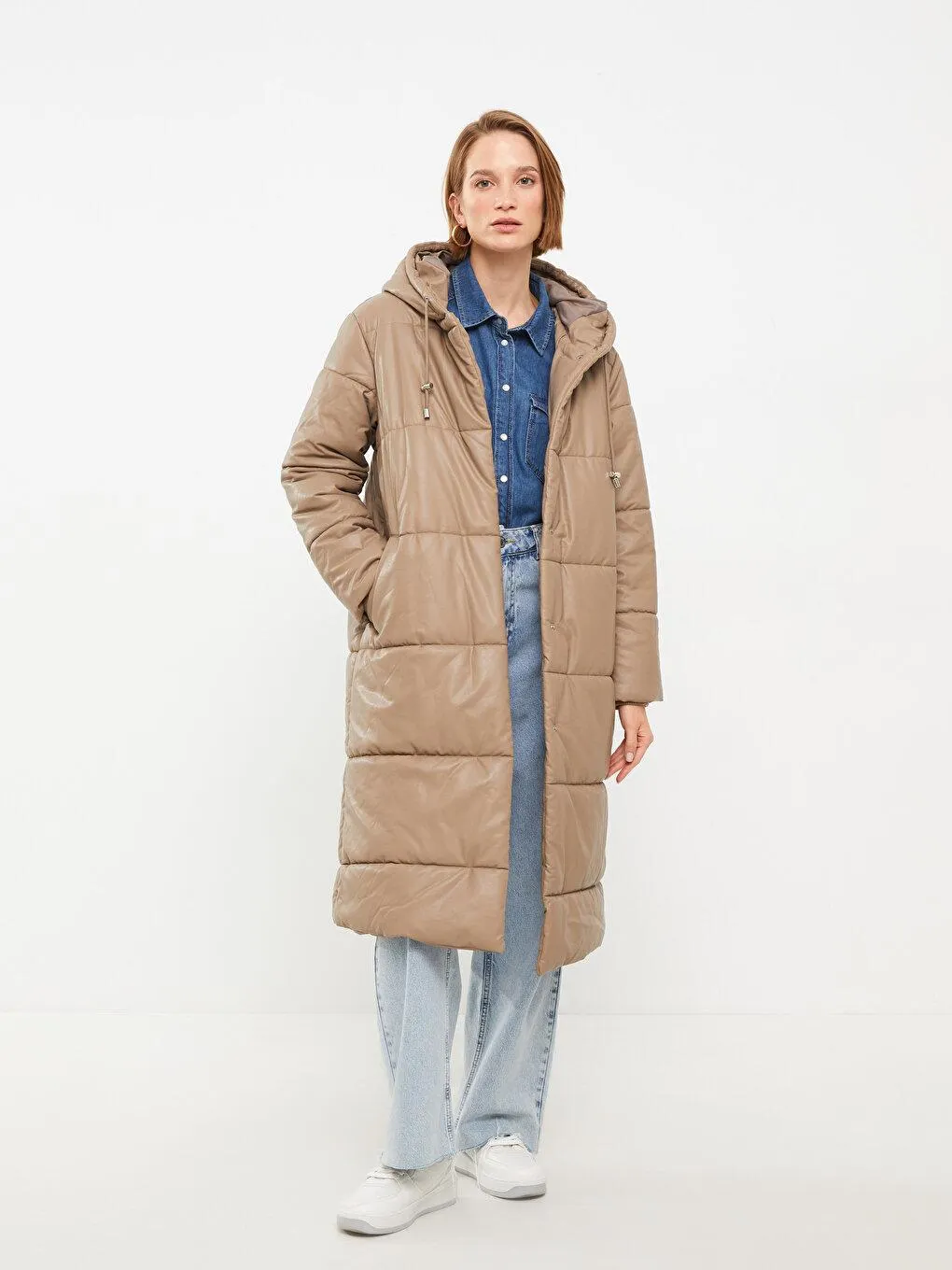 BEJ Geacă Scurtă Din İmitație Piele