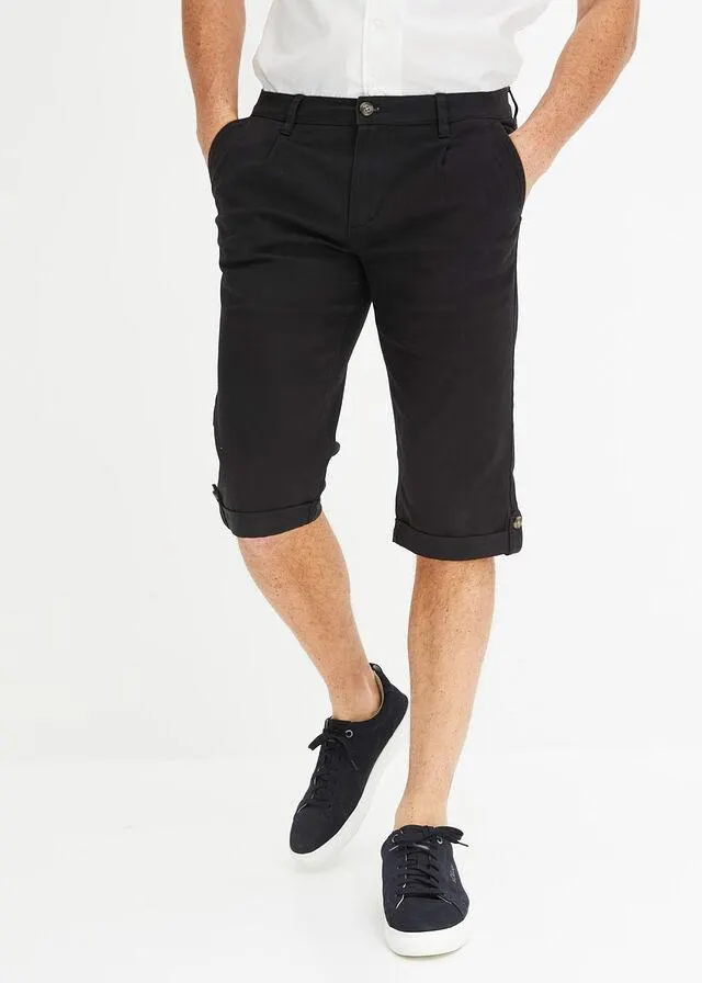 Bermude lungi cu pense, regular fit