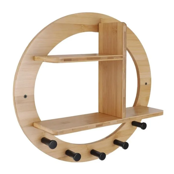 Etajera perete Artid, bambus, natur, 46 x 10 x 41 cm, 1C