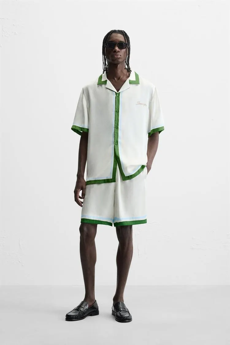 BERMUDE SATINATE CU IMPRIMEU