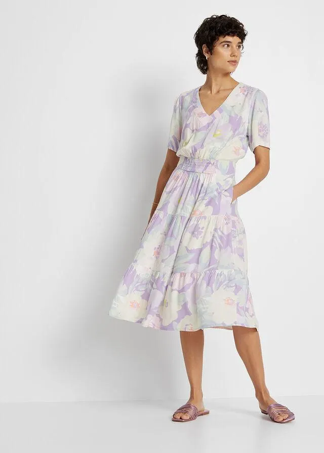 Rochie midi cu buzunare, vîscoză
