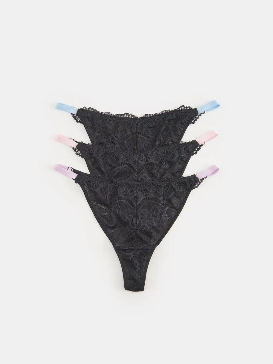 Set de 3 perechi de chiloți tanga