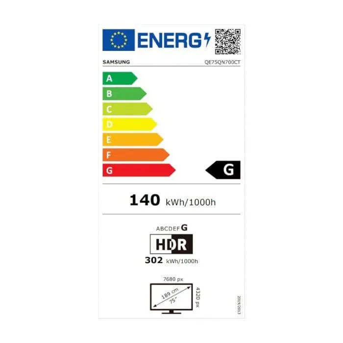 Televizor Smart Neo QLED, Samsung 75QN700C, 189 cm, 8K, HDR, Clasa G