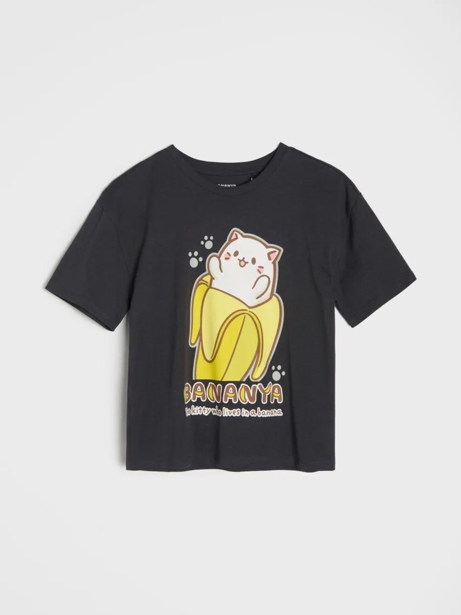 Tricou din bumbac cu imprimeu Bananya