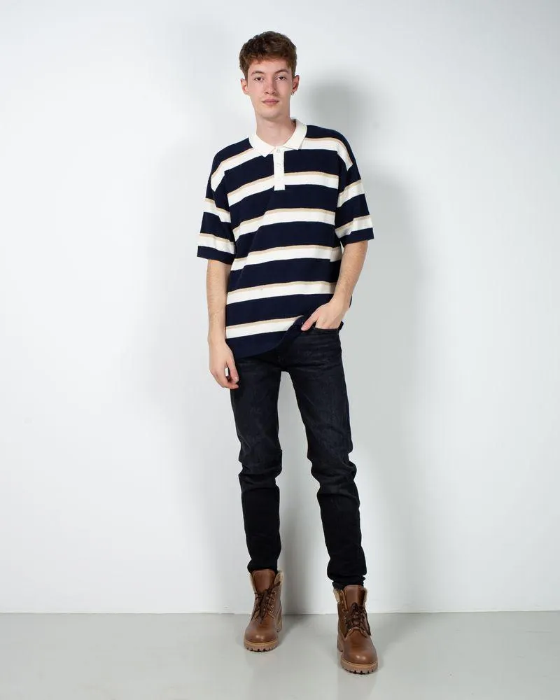 Bluza tricotata cu maneca scurta si nasturi la baza gatului 23MKF07112