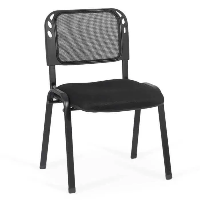 Scaun conferinta HRC 600, fix, textil + mesh, negru