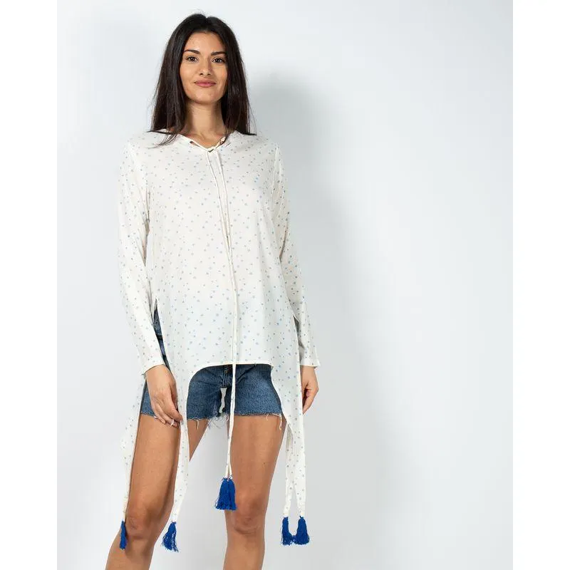 Bluza asimetrica din bumbac N230530012