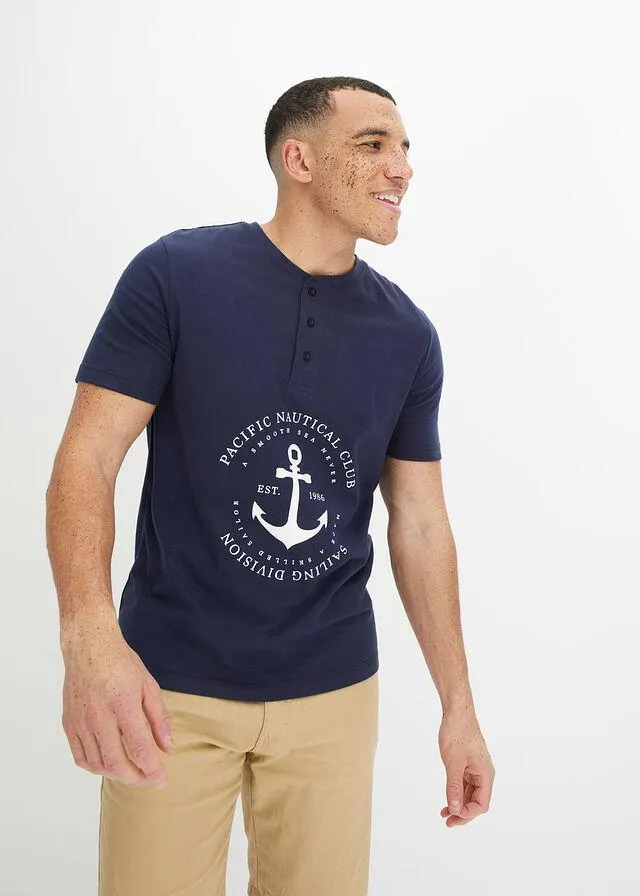 Bluză henley din bumbac bio
