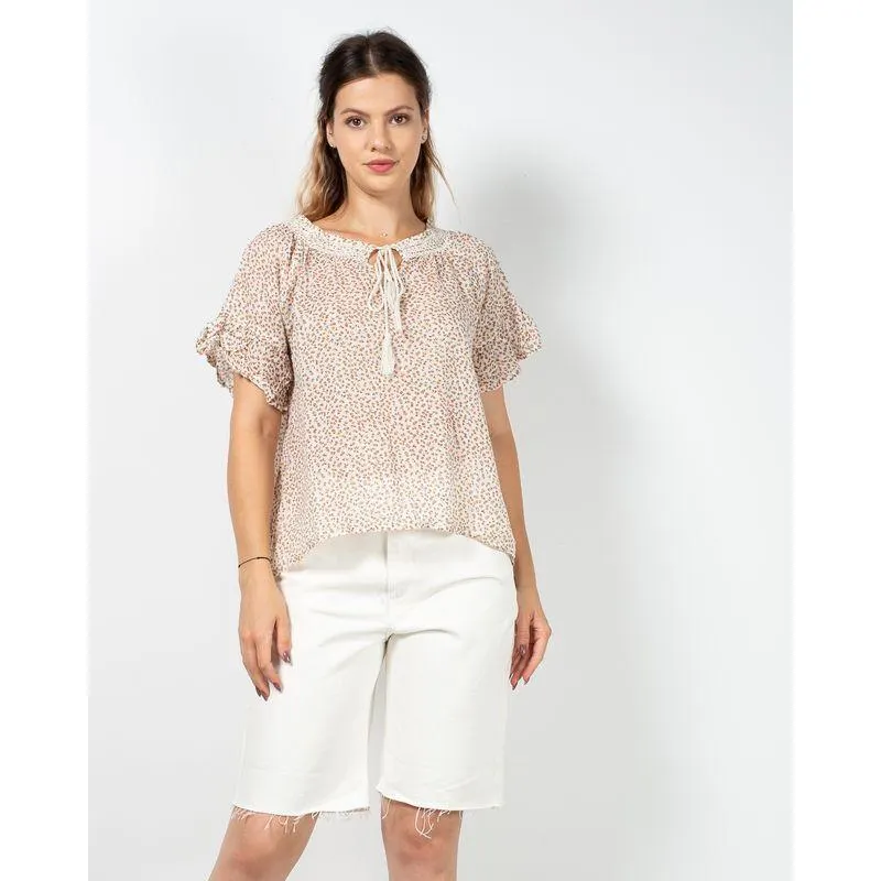 Bluza din bumbac cu maneca scurta N230637008