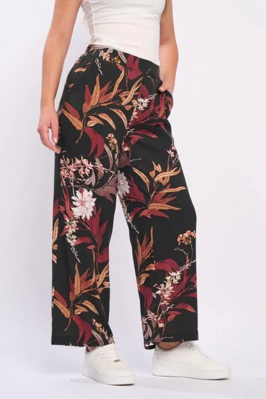 Timeout - Pantaloni dama cu buzunare si model floral