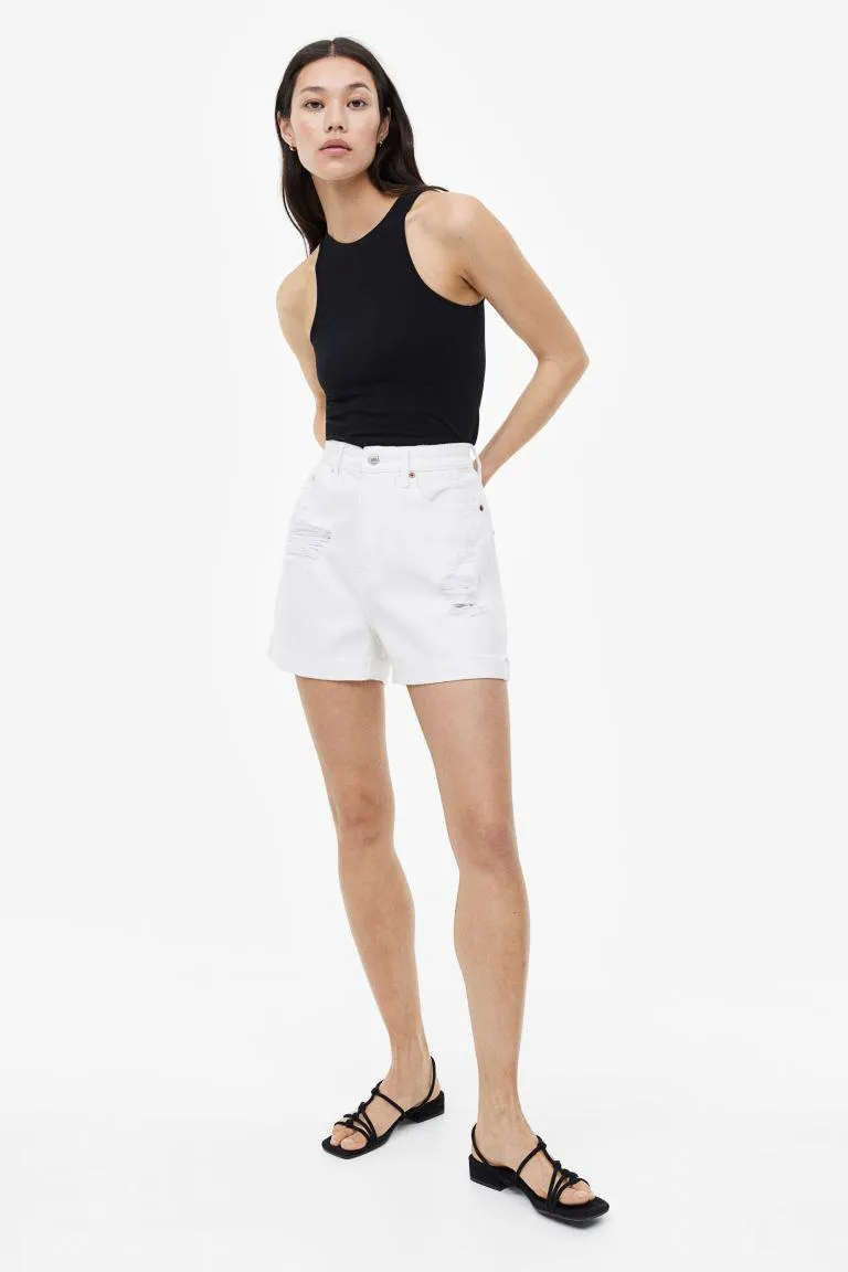 Șort de denim Mom Comfort Ultra High