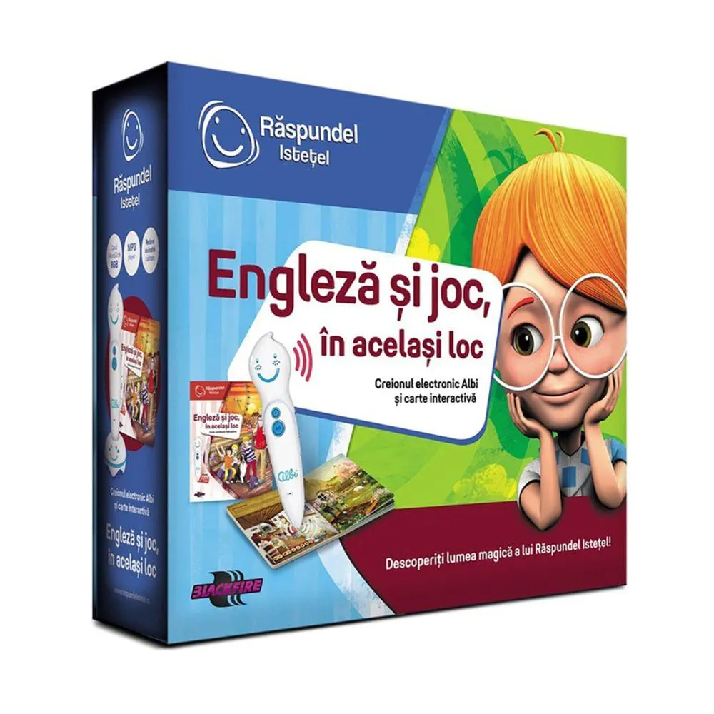 Carte interactiva si creion, Raspundel Istetel, Engleza si joc, in acelasi loc
