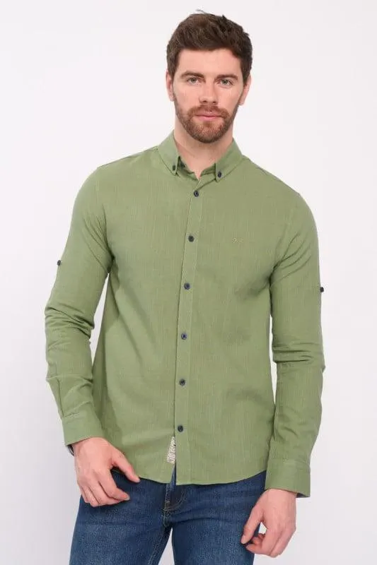 Timeout - Camasa barbat cu maneca lunga regular de culoare uniforma