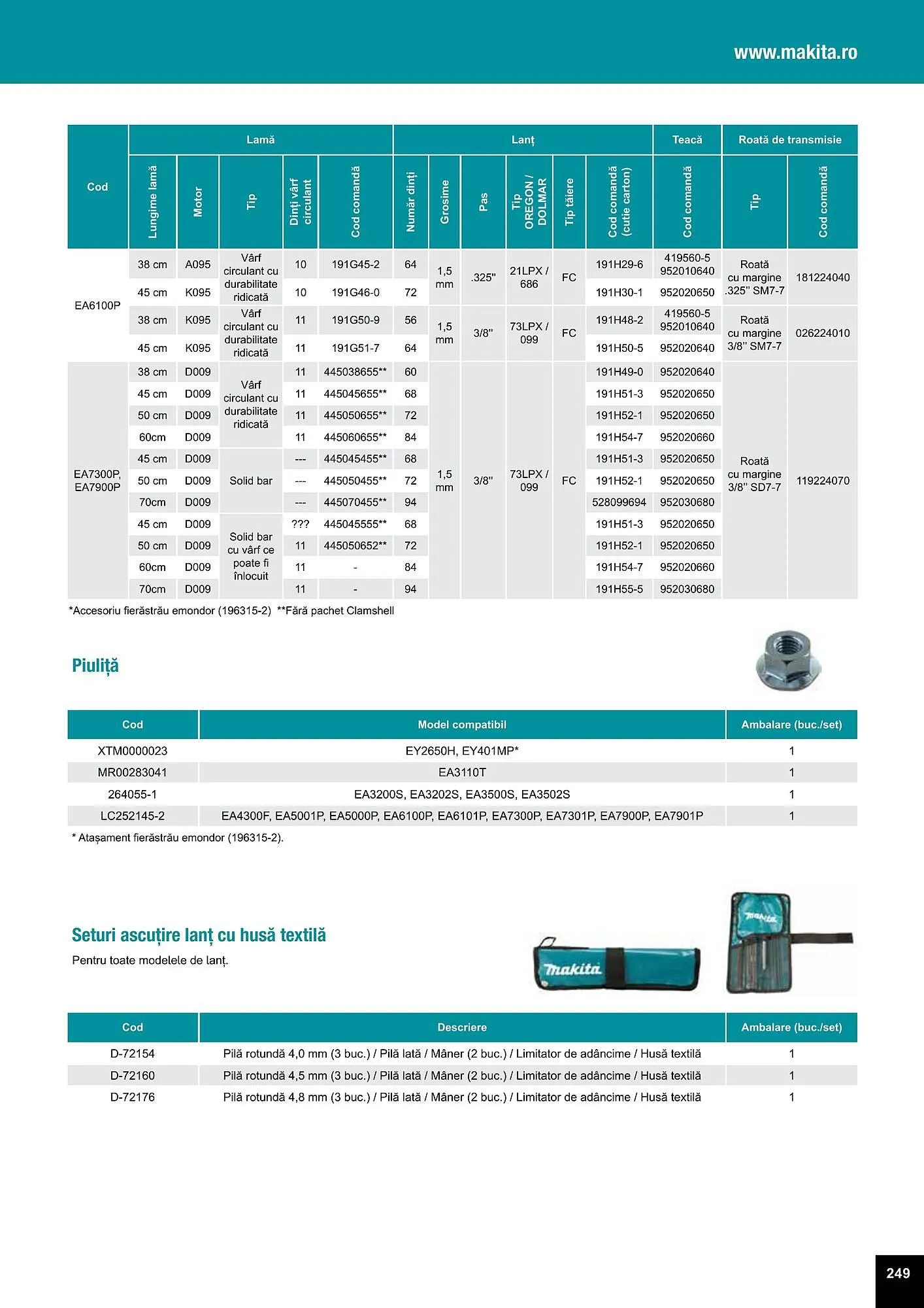 Catalog Makita catalog de la 27 iulie până la 31 decembrie 2023 - Revista Pagina 249