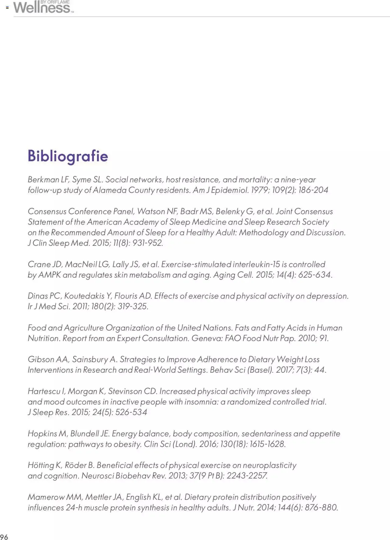 Catalog Oriflame catalog - Ghidul Wellness de la 28 septembrie până la 31 decembrie 2023 - Revista Pagina 96