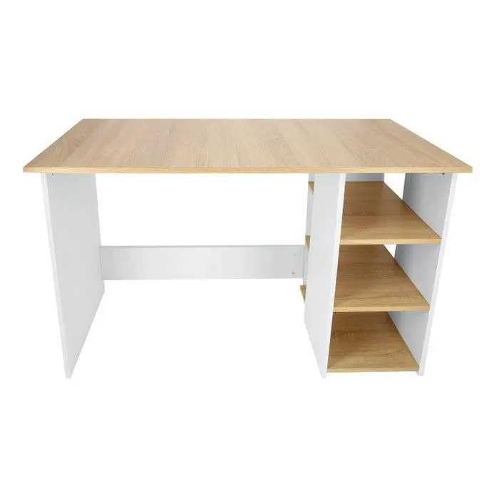 Birou cu rafturi Toronto, pentru calculator, stejar sonoma + alb, 120 x 60 x 75 cm, 1C