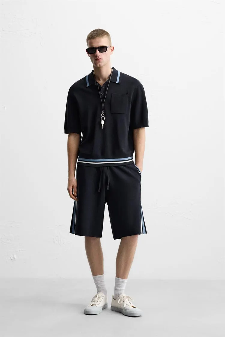 BERMUDE TRICOTATE CU BENZI