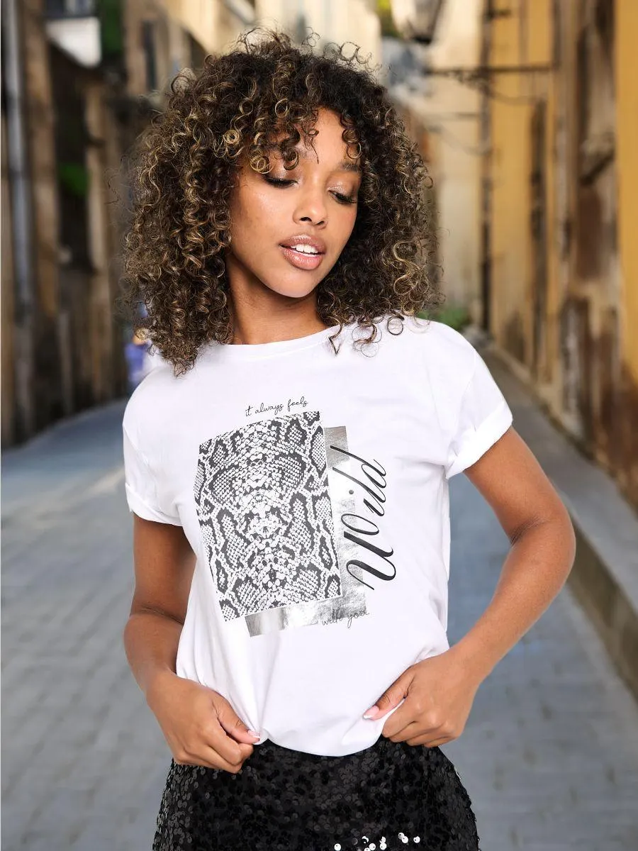 Tricou cu imprimeu animalier