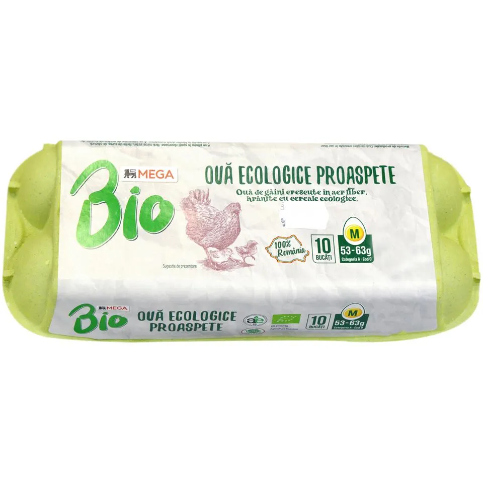 MEGA Bio | Oua ecologice, marimea M, 10 bucati