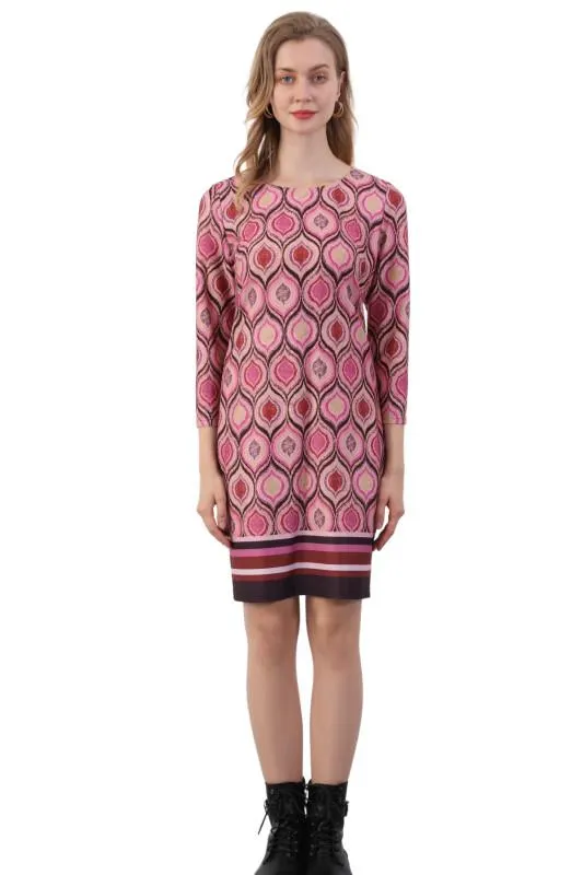 Rochie de zi dreapta din tricot nuante de roz