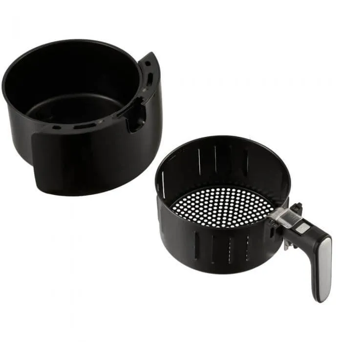 Friteuza cu aer cald Fram FAF-1500BK, 1500 W, 3.2L, Vas detasabil anti-adeziv, Termostat reglabil 80-200˚C, Temporizator 30 min, Protectie supraincalzire, Negru