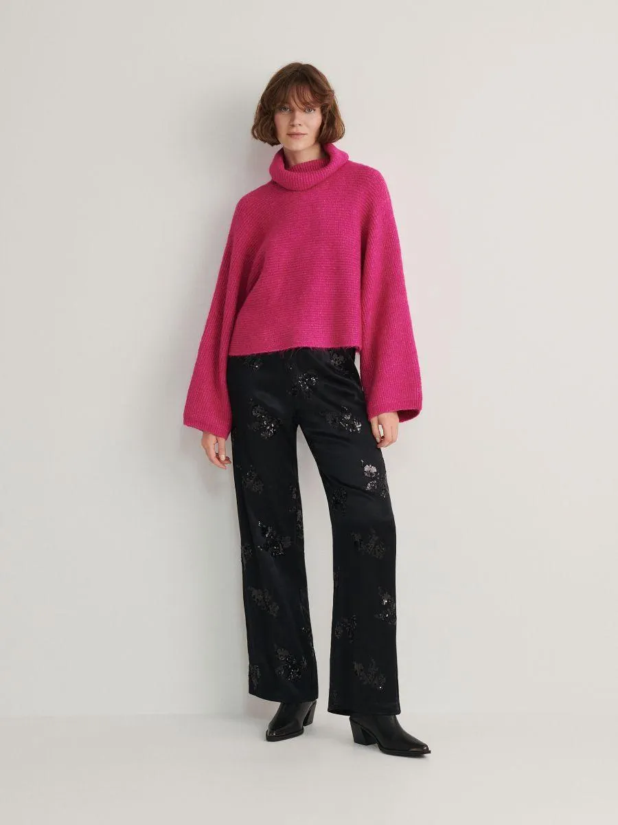 Pulover cu guler rulat