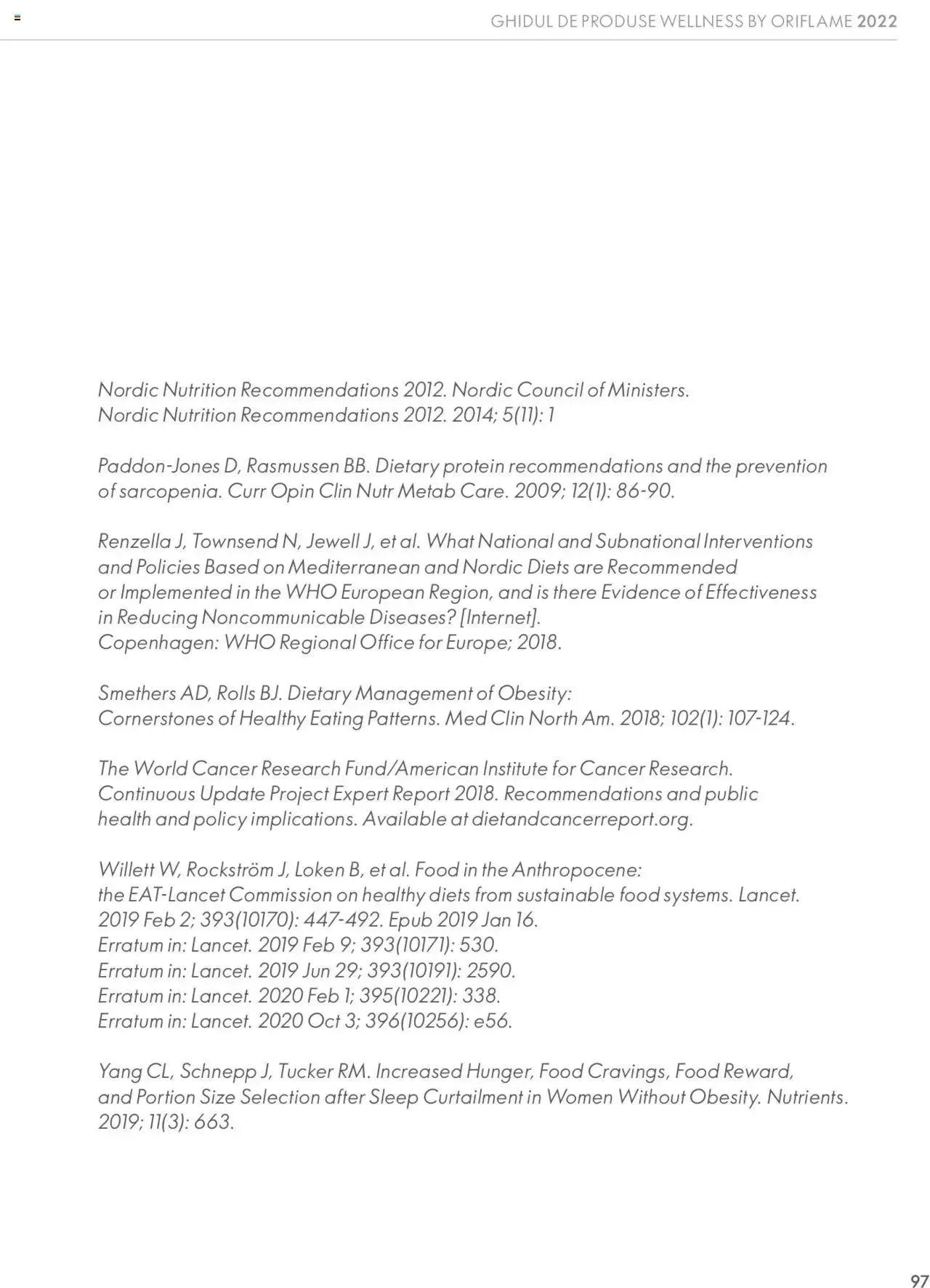 Catalog Oriflame catalog - Ghidul Wellness de la 28 septembrie până la 31 decembrie 2023 - Revista Pagina 97