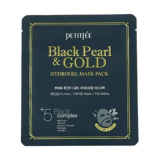 Masca de hidrogel cu perle negre si aur Petitfee