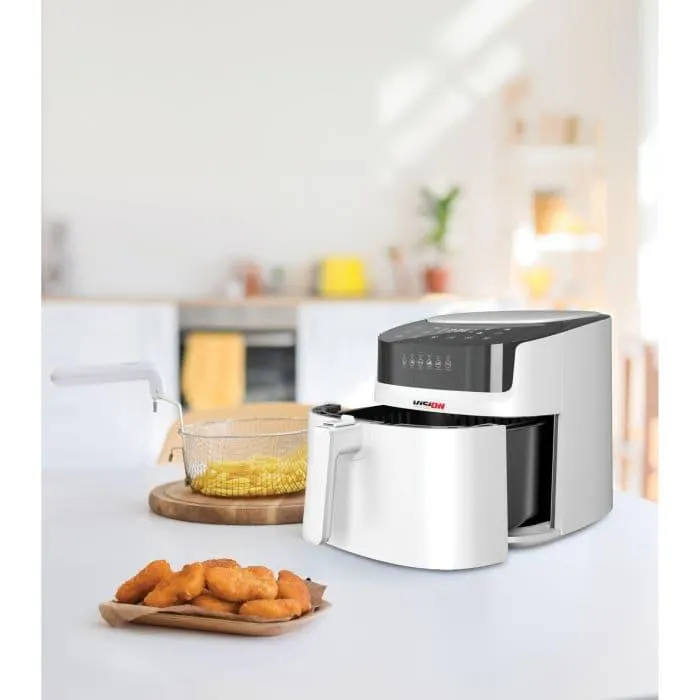 Friteuza cu aer cald Vision Chef VAF1800A6, 1800 W, 6 l, Termostat reglabil, 8 programe presetate, Alb