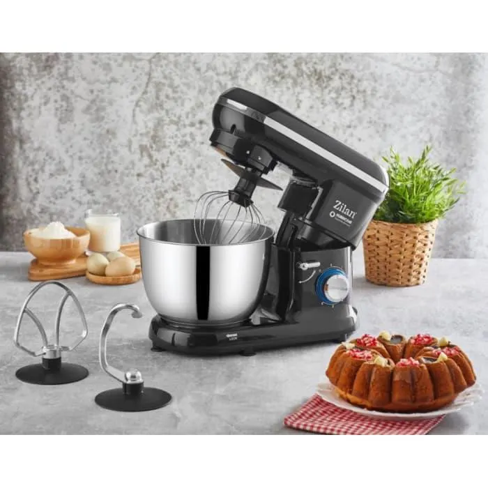 Mixer cu bol din inox ZILAN ZLN-1215, 1000 W, Bol 4.5 L inox, 8 Viteze, Negru
