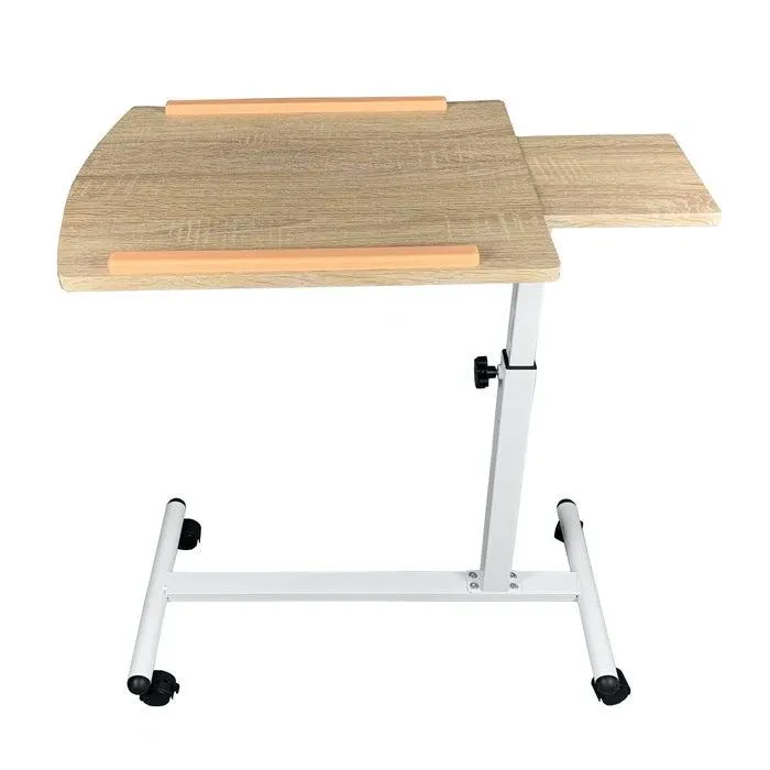 Masa pentru laptop Tudor, cu rotile, stejar sonoma + alb, 67.5 x 38.5 x 84.5 cm, 1C