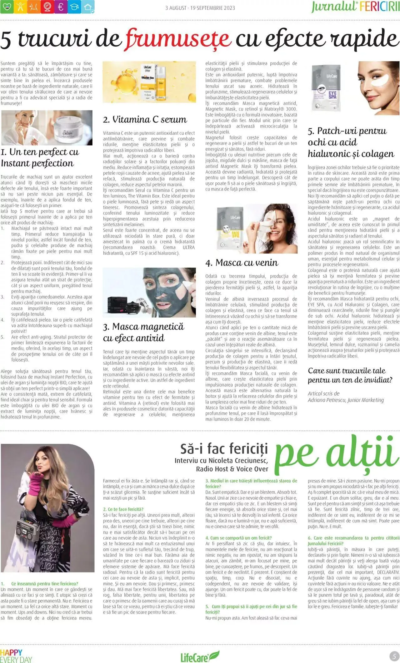 Catalog Life Care catalog - Jurnalul Fericirii August/Septembrie de la 3 august până la 19 septembrie 2023 - Revista Pagina 5