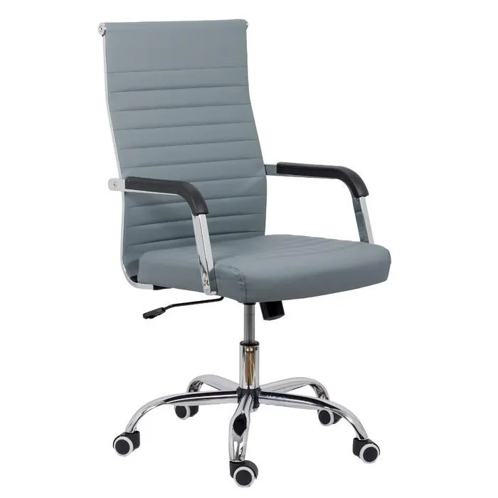 Scaun birou directorial OFF 319, rotativ, imitatie piele, gri