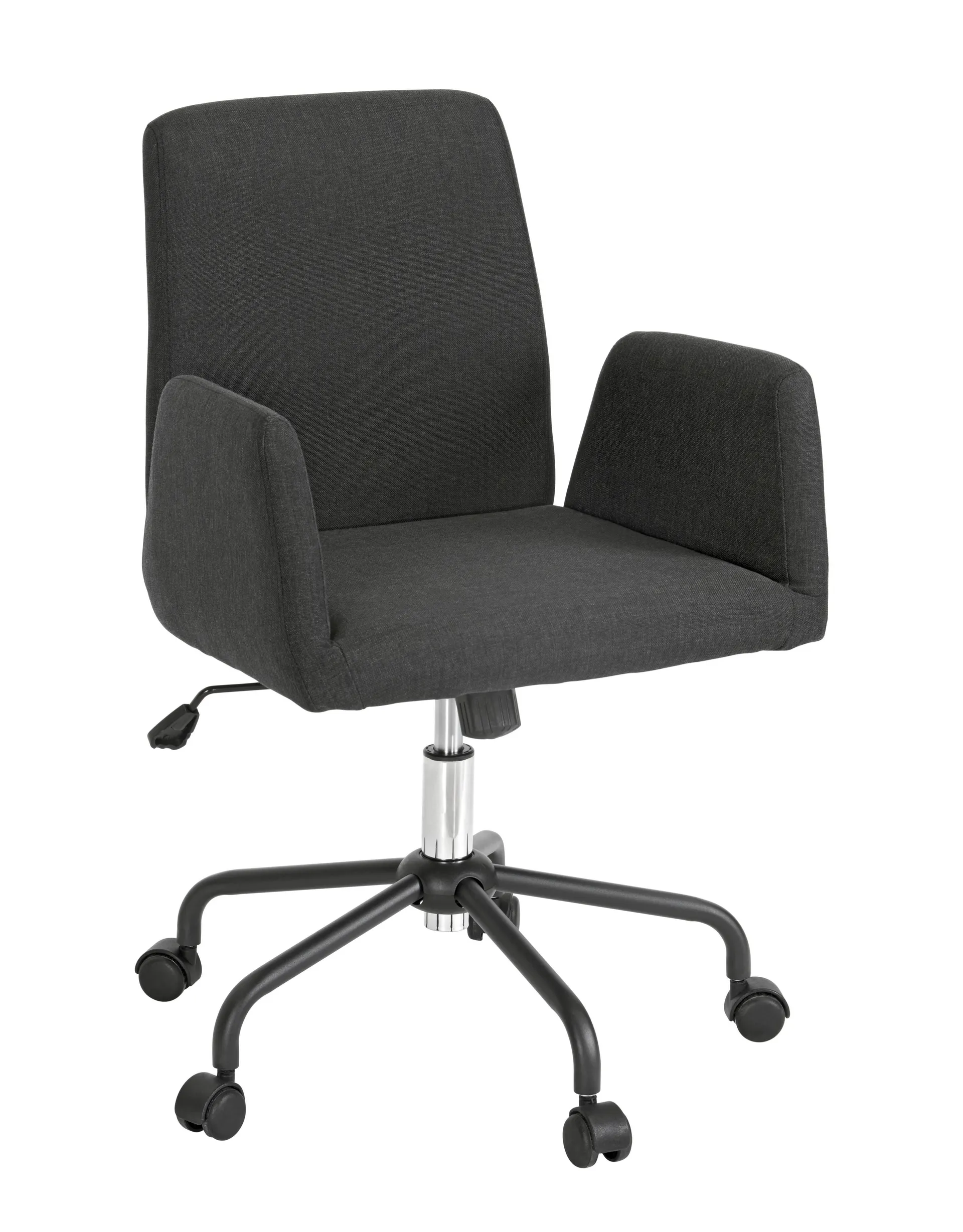 Scaun birou in țesătură negru, culoare crom