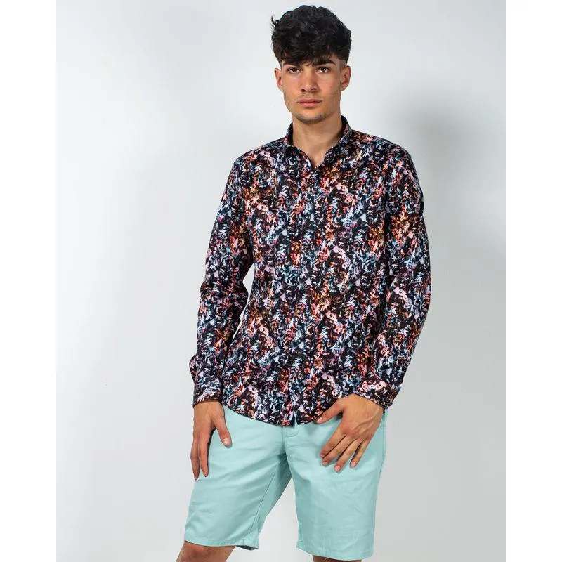 Camasa din bumbac cu imprimeu si maneca lunga 23KOS19012