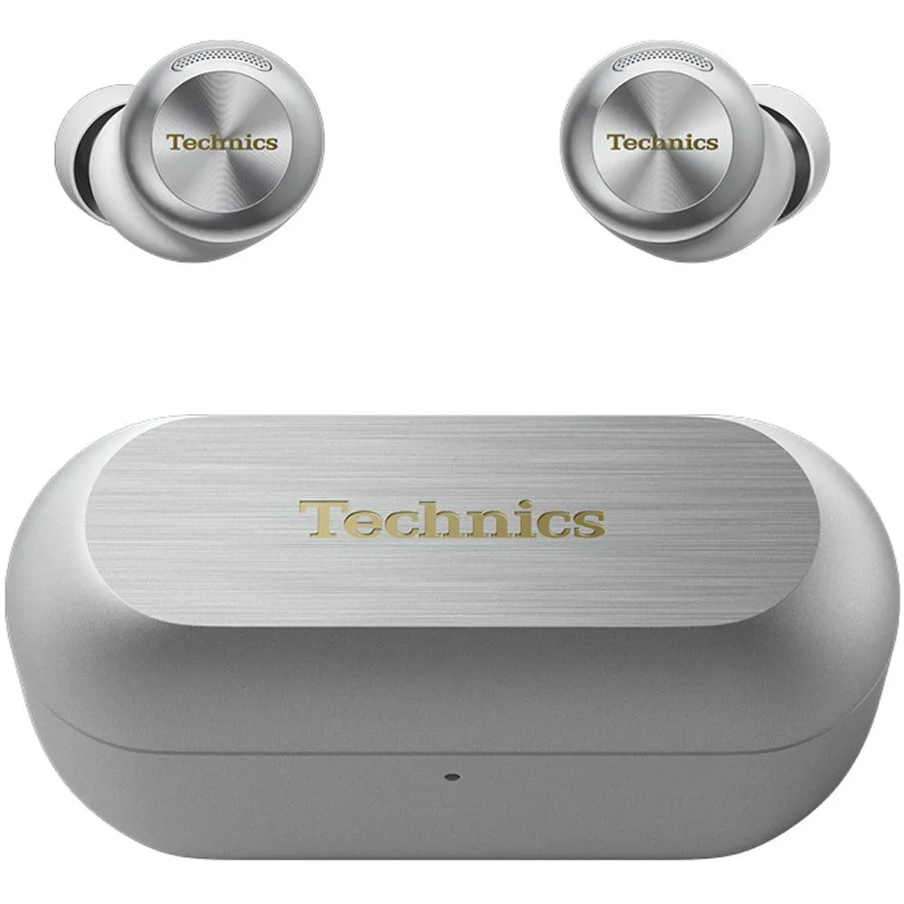 Casti TECHNICS EAH-AZ100E-S, True Wireless, Bluetooth, In-ear, Microfon, Noise Cancelling, Carcasa incarcare wireless, argintiu