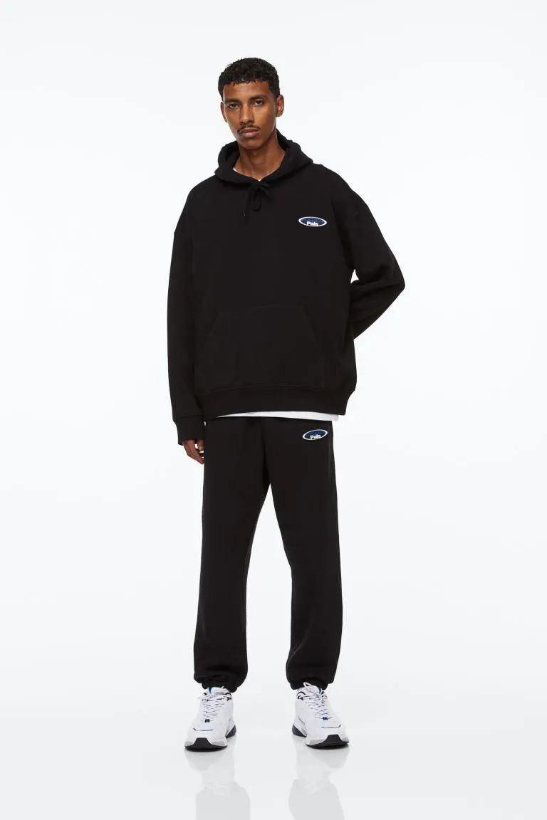 Pantaloni de molton cu imprimeu Relaxed Fit