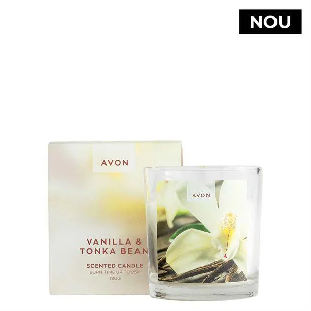 Lumânare parfumată cu vanilie și boabe de tonka