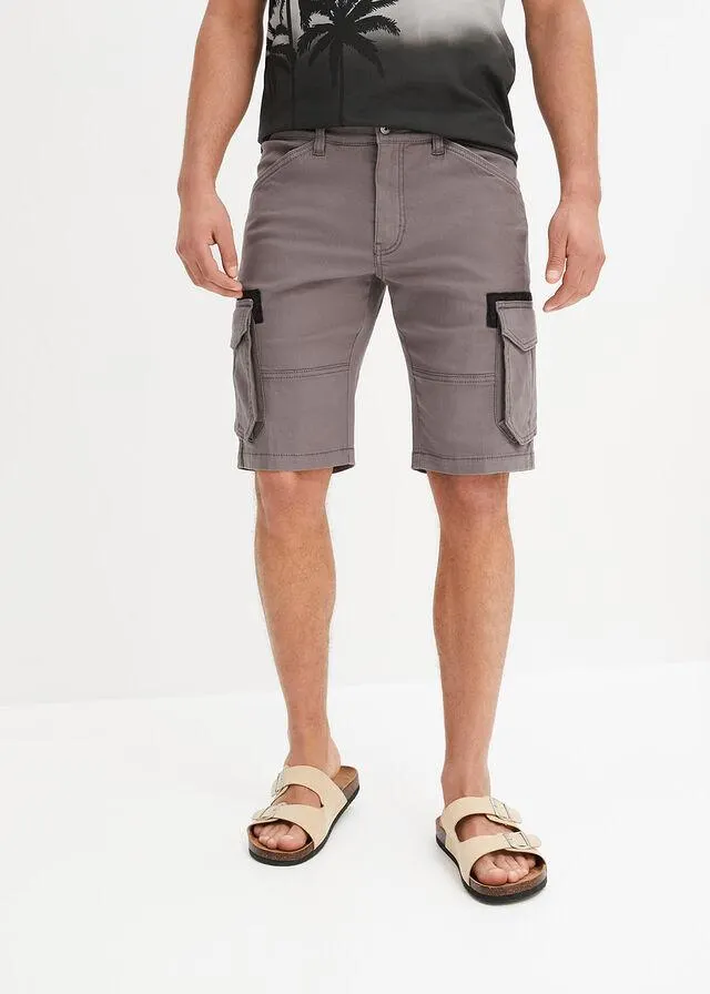 Bermude cargo cu stretch, regular fit