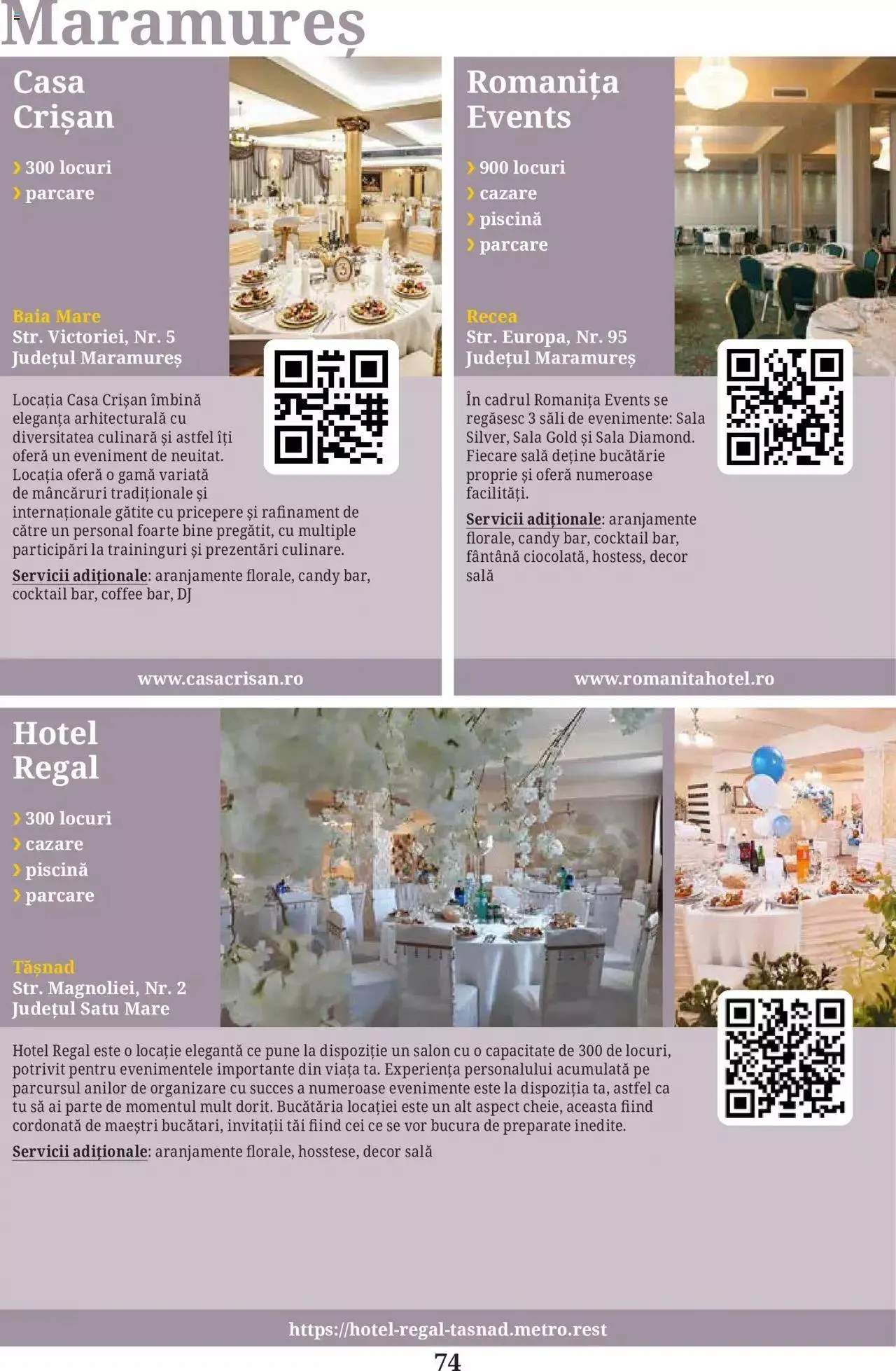 Catalog Metro - Ghid locații pentru evenimente 2022 de la 5 aprilie până la 31 decembrie 2023 - Revista Pagina 74
