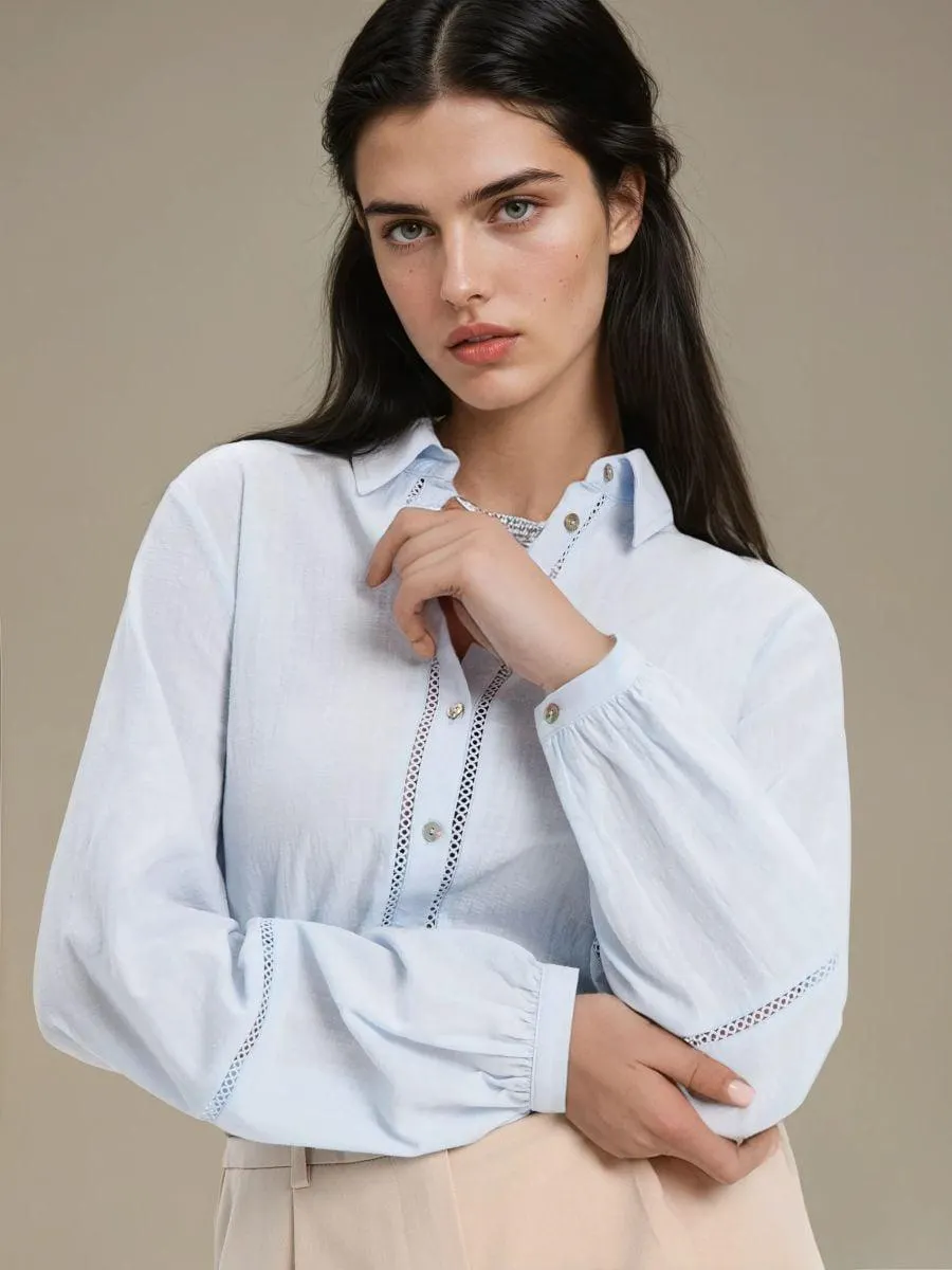 Cămașă cu inserție brodată