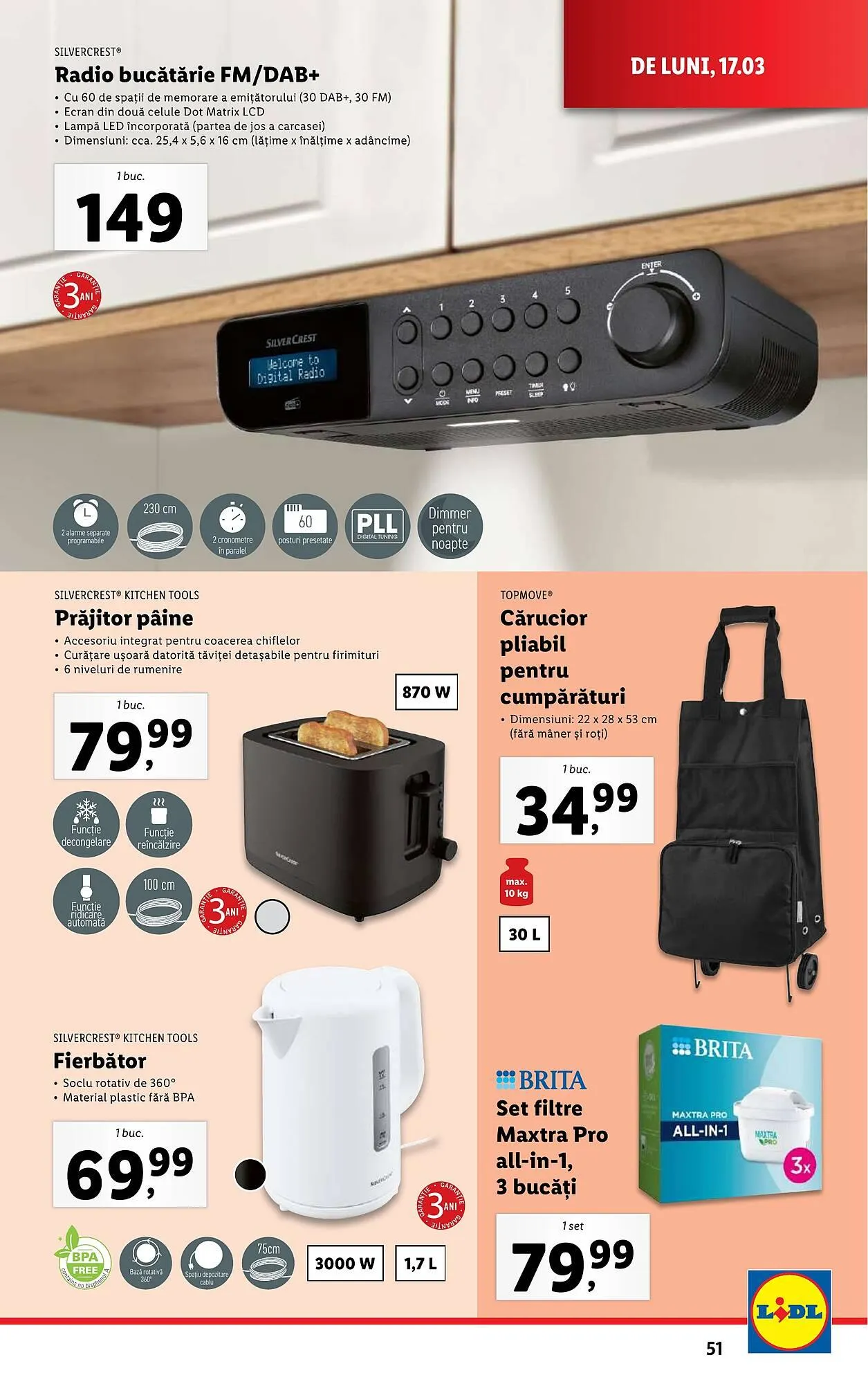 Catalog Catalog Lidl de la 17 martie până la 23 martie 2025 - Revista Pagina 51