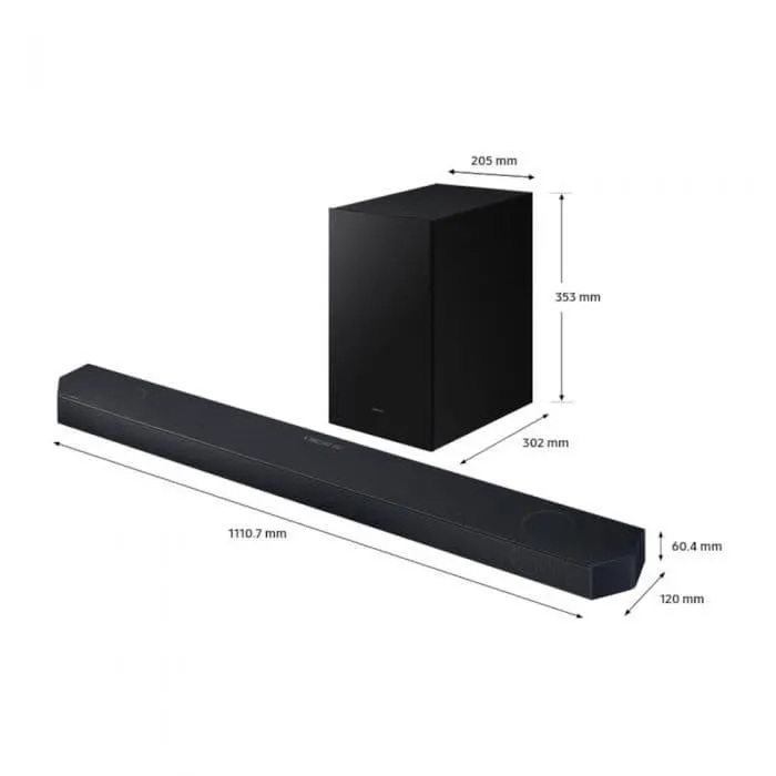 Soundbar Samsung HW-Q700C/EN, 3.1.2, 320W, Dolby Atmos, Subwoofer Wireless, Negru