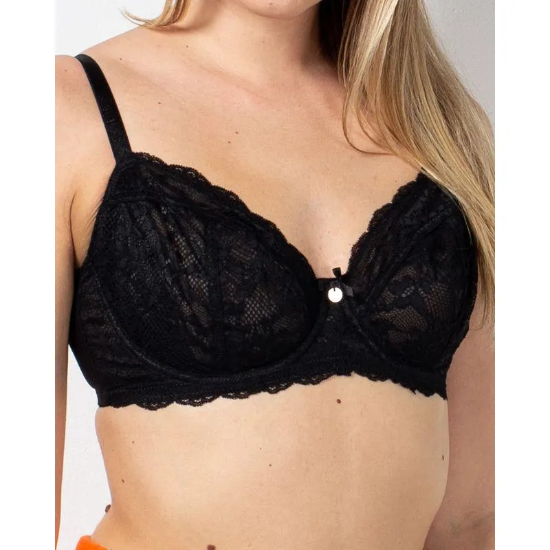 Sutien uni cu dantela si bretele reglabile 23YEL20001