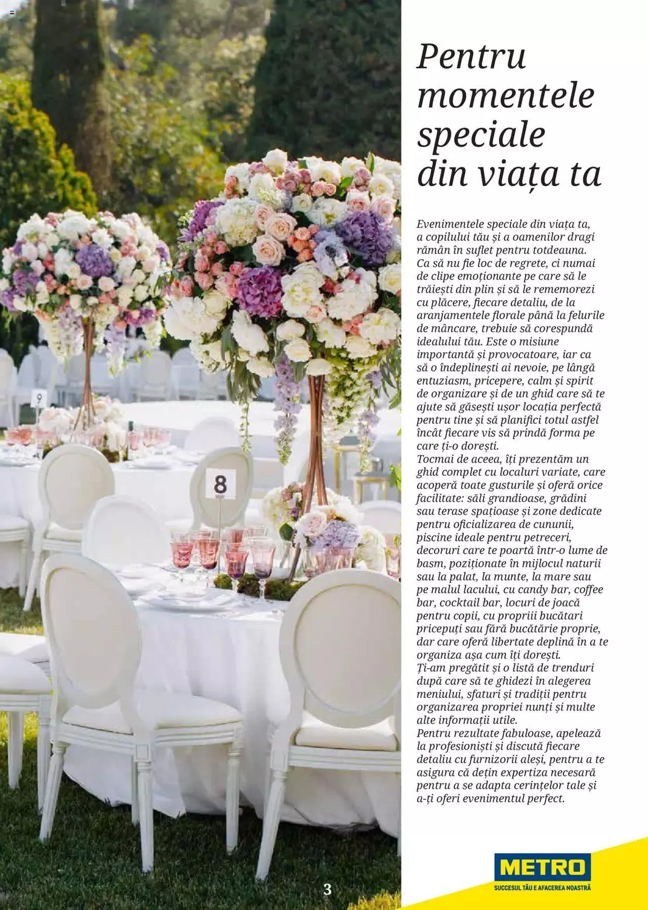 Catalog Metro - Ghid locații pentru evenimente 2022 de la 5 aprilie până la 31 decembrie 2023 - Revista Pagina 3
