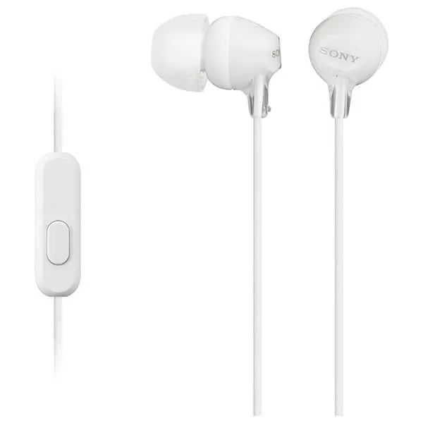 Casti SONY MDR-EX15APW, Cu Fir, In-Ear, Microfon, alb